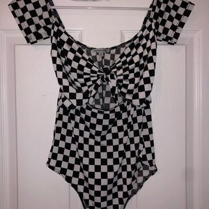 Charlotte Russe Checkered Bodysuit